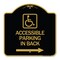 Signmission Accessible Parking on Right Arrow W/ Graphic, Black & Gold Aluminum Sign, 18" x 18", BG-1818-24355 A-DES-BG-1818-24355 - alternate 1